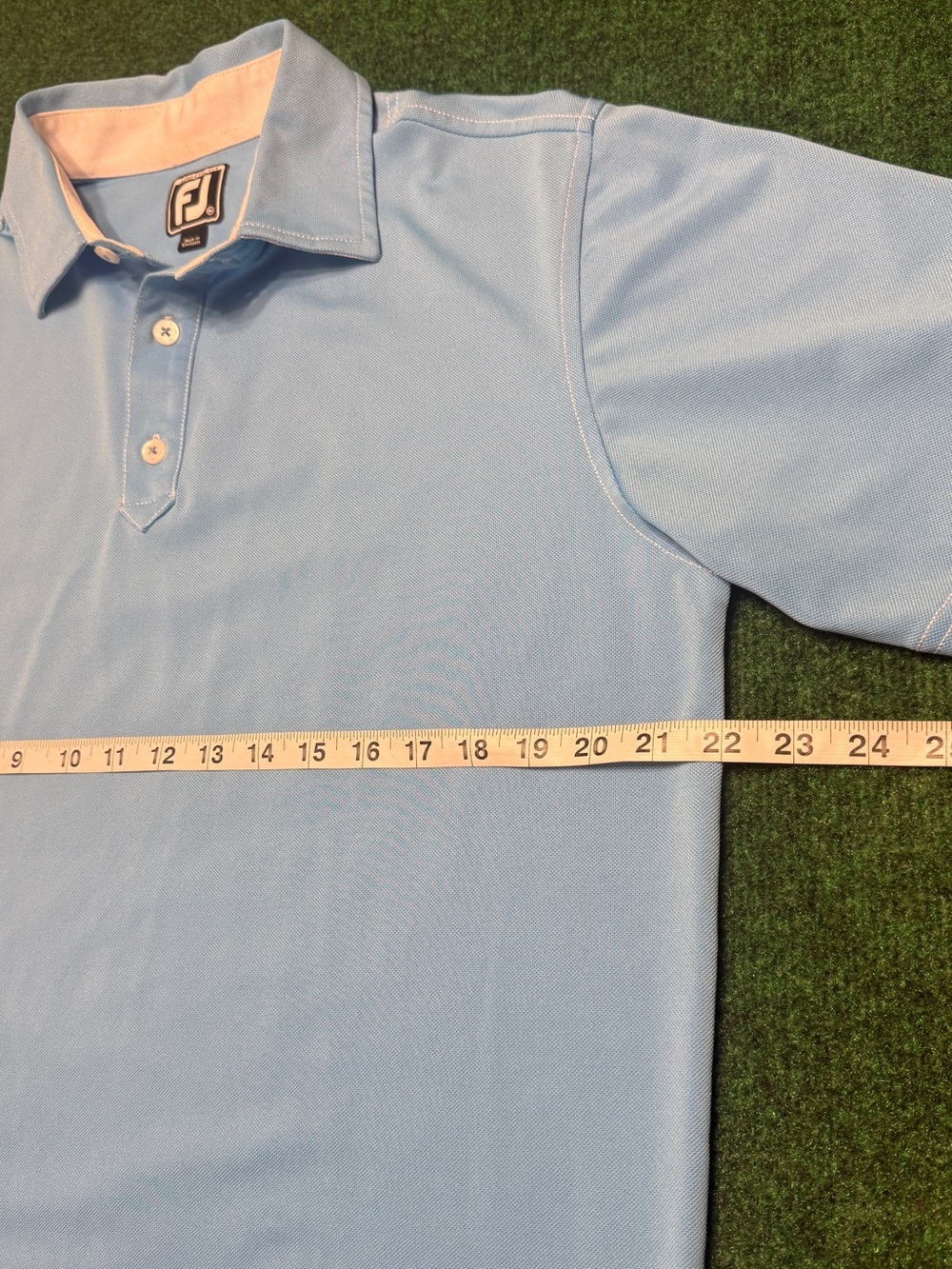 FootJoy Athletic Fit Men’s Golf Polo (Light Blue/ Size Medium)